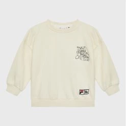 Προώθηση 🥰 Fila Μπλούζες Φόρμας Μπλούζα Tawau 771200 Μπεζ Oversize 💯