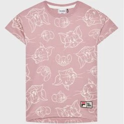 Best Pirce 😍 Fila Φορέματα Φόρεμα καθημερινό Tom & Jerry Tarija FAK0114 Ροζ Regular Fit ⌛