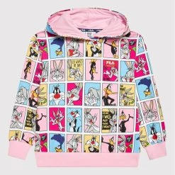 Τοπ 10 ✨ Fila Μπλούζες Φόρμας Μπλούζα Langenau Aop FAK0032 Ροζ Regular Fit Έγχρωμο 🌟