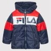 Το φθηνότερο 💯 Fila Χειμωνιάτικα Μπουφάν Μπουφάν πουπουλένιο Unisex Liam 689073 Σκούρο μπλε Regular Fit 👍