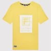 Ολοκαίνουργιο 👏 Fila T-shirts T-Shirt Trendelburg FAT0038 Κίτρινο Regular Fit ⌛