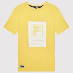 Ολοκαίνουργιο 👏 Fila T-shirts T-Shirt Trendelburg FAT0038 Κίτρινο Regular Fit ⌛