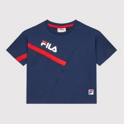 Flash Sale ❤️ Fila T-shirts T-Shirt Zenica Wide FAK0088 Σκούρο μπλε Regular Fit 👏