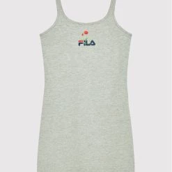 Πολύ καλή προσφορά ✨ Fila Φορέματα Φόρεμα καθημερινό Thale Spaghetti FAT0014 Γκρι Slim Fit 🌟