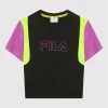 Τοπ 10 ✔️ Fila T-shirts T-Shirt Samara Blocked 683419 Μαύρο Regular Fit ❤️