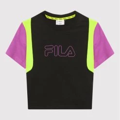Τοπ 10 ✔️ Fila T-shirts T-Shirt Samara Blocked 683419 Μαύρο Regular Fit ❤️