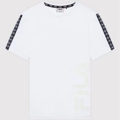 Τοπ 10 😉 Fila T-shirts T-Shirt Levi 689070 Λευκό Regular Fit 🎉