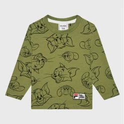Φτηνός ❤️ Fila Μπλουζάκια Μπλουζάκι Tom & Jerry Topeka FAK0113 Πράσινο Regular Fit 💯