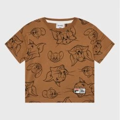 Τοπ 10 🤩 Fila T-shirts T-Shirt Tver 771170 Καφέ Relaxed Fit 👏